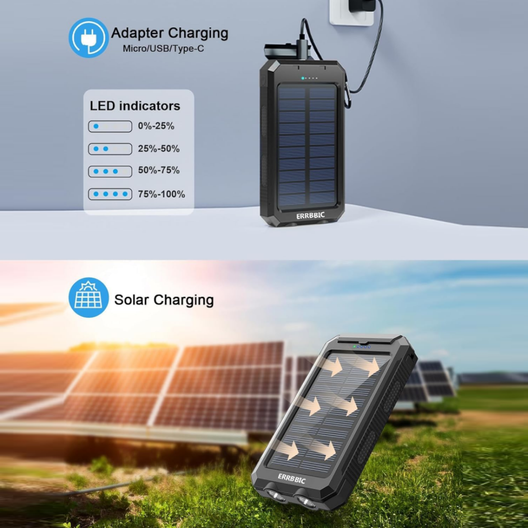 Power Bank Solar 16800 mah Cargador 2usb