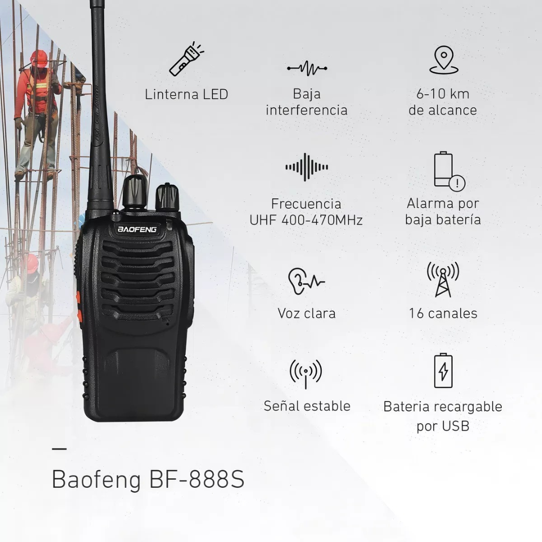 Combo X2 Radios Walkie Talkie Baofeng BF-888S